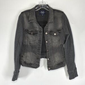 Silver Jeans Dark Gray Button Front Trucker Jacket Small